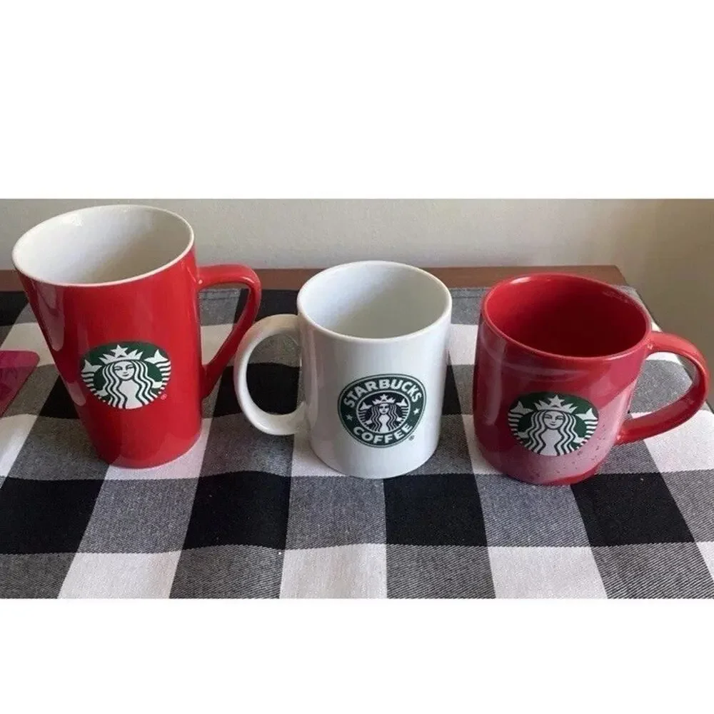 Starbucks Coffee Mug Cup Siren Logo 2006/2020/2024/2014 Red /white Mugs